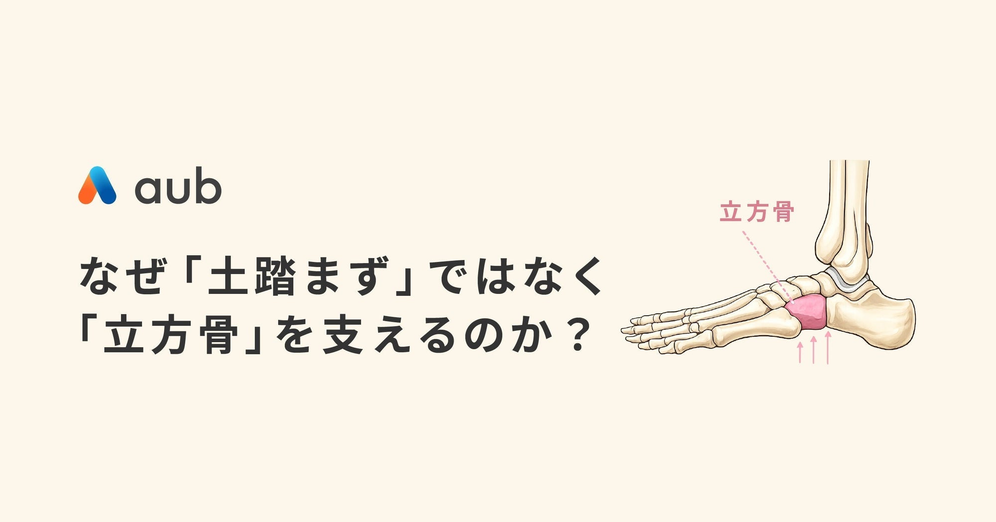 なぜ「土踏まず」ではなく「立方骨」を支えるのか?